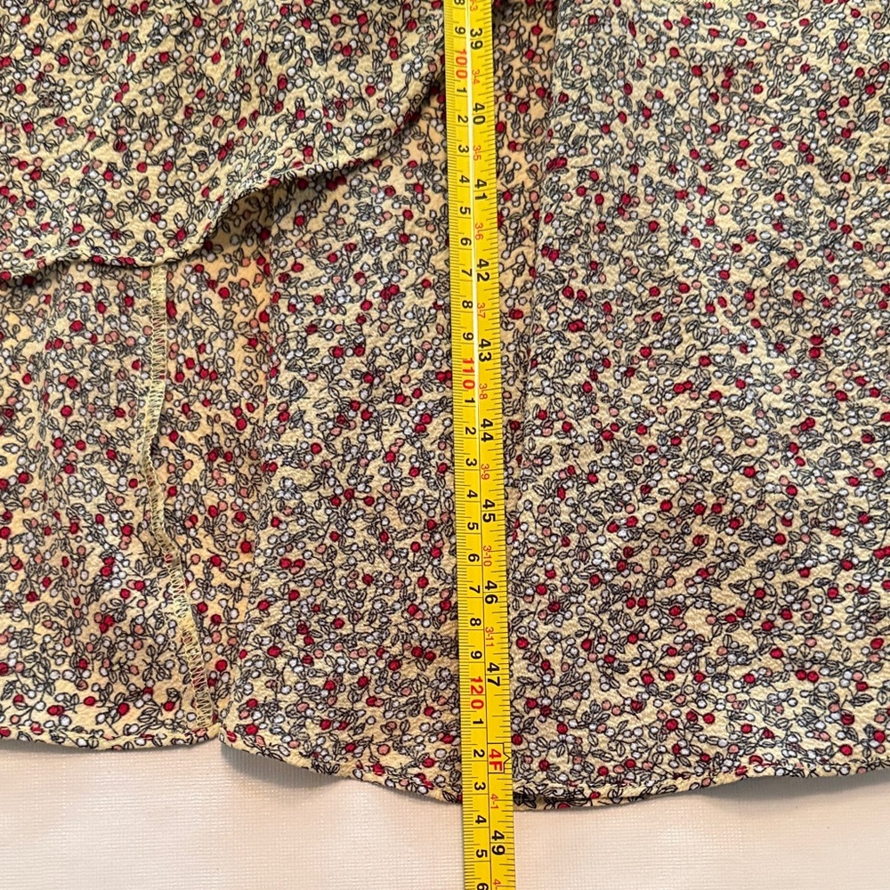Max Studio Women's Yellow Red Floral High-Low Wrap Dress Size M - Picture 10 of 12